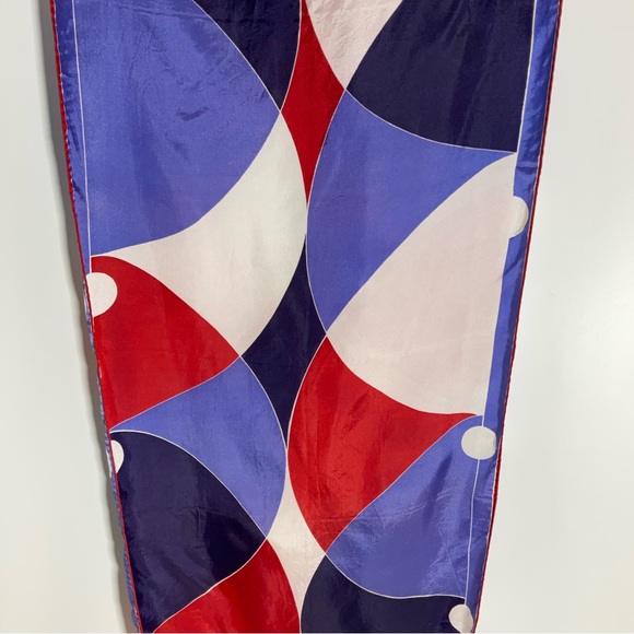 Vena Rectangular Red, Purple, White & Black Geometric Color Block Scarf - Picture 14 of 16